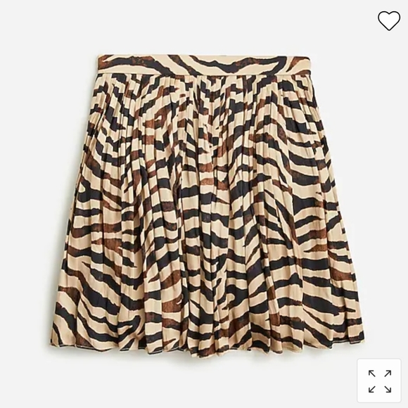 NWT JCrew featherweight silky satin mini skirt in zebra stripe, sz 0 - Picture 2 of 10